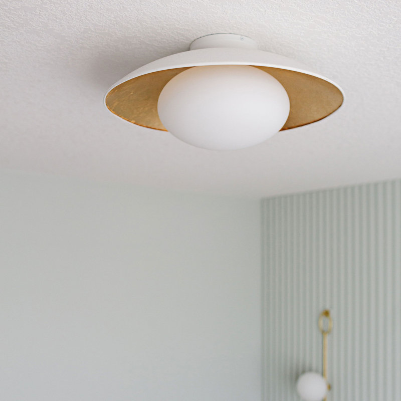 Plafonnier encastré 1 lumière Jason, Lustro blanc, H 4 po x l 6,75 po x P 6,75 po