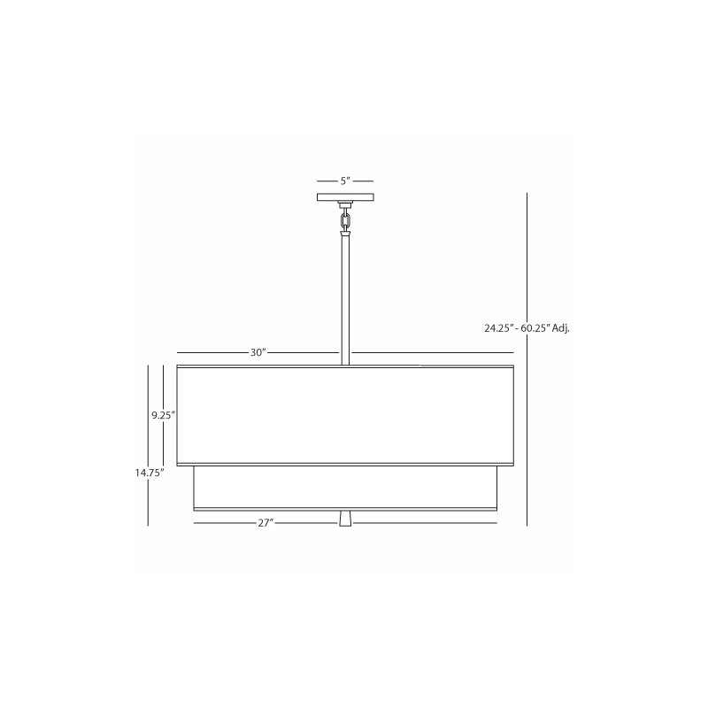 Decker 3 - Light Chandelier, Polished Nickel, Raven Black