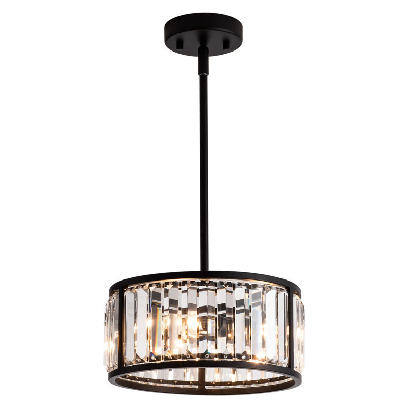 Mini-luminaire suspendu industriel en verre transparent Anoceto