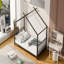 Lit plateforme simple en métal, noir-1298547723