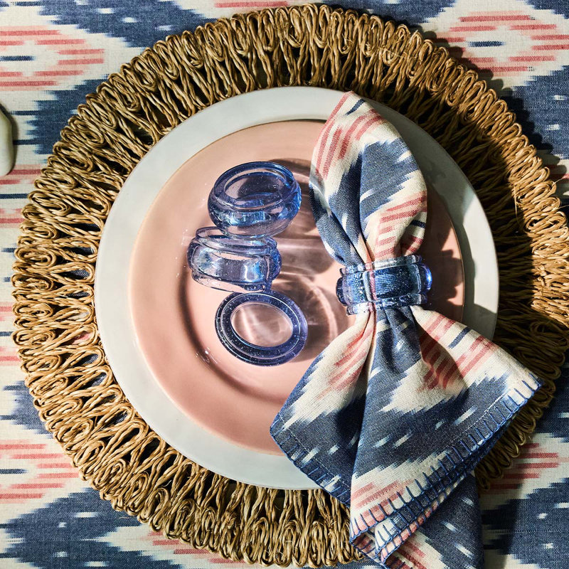 Ikat Napkin - Blue/Pink