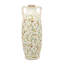 Vase en céramique 6 x 6 x 15,5 po avec motifs floraux multicolores