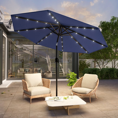 Market Umbrella with Solar Lights, Table Umbrella for Patio