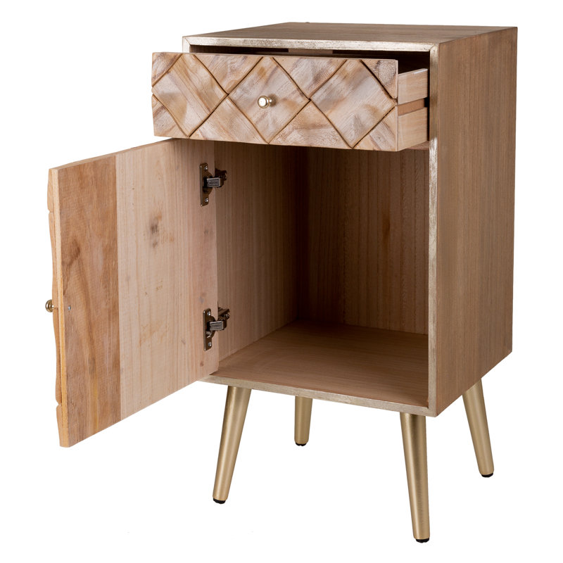 Boswick 40cm W Solid + Manufactured Wood Bedside Table
