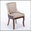Chaise d'appoint latérale en tissu épaissi, dossier haut et rivets décoratifs pour un confort élégant-182416365