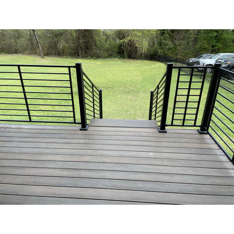 Fortress Fe26 39.5 in. Black Steel Exterior Railing Post