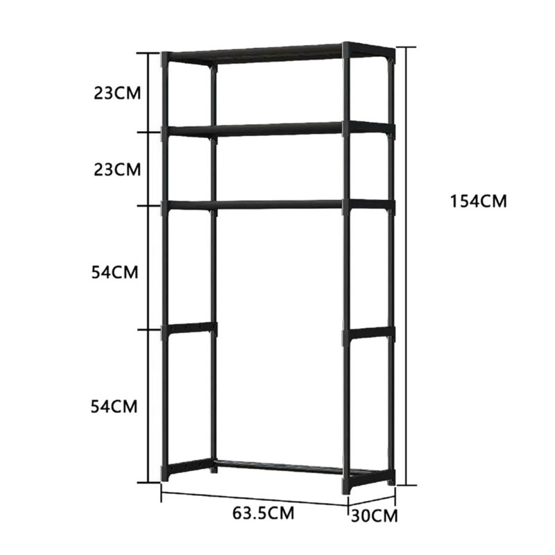 Evgeniy Freestanding Over The Toilet Storage, Black
