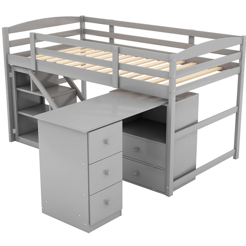 Lit avec rangement Hena, gris