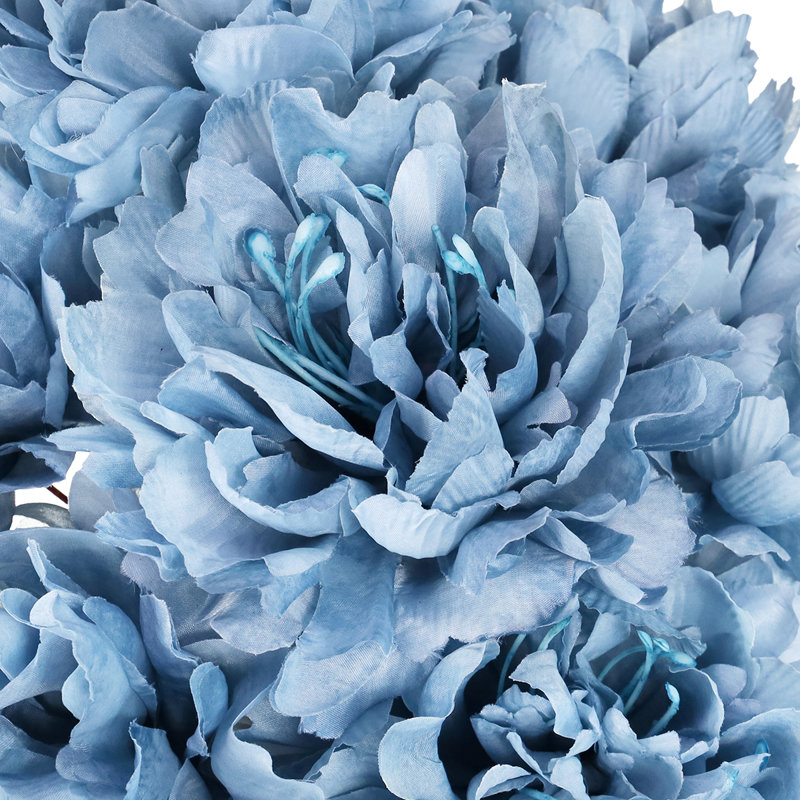 Artificial Hybrid Peony Flower Stem Bush Bouquet, Bleu