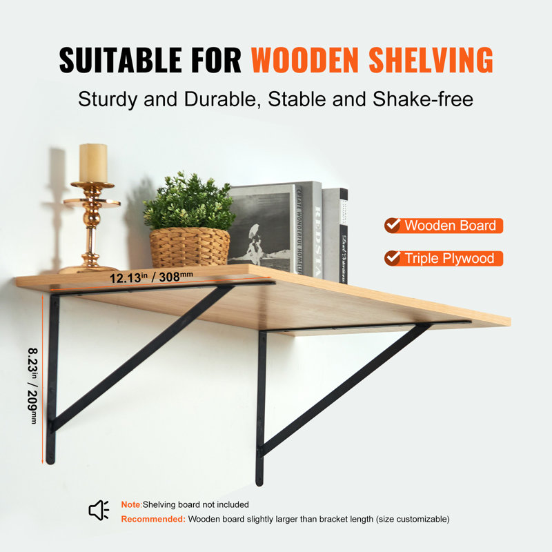 Rebrilliant Shelf Bracket, 12 x 8 in 10 Pcs, Heavy Duty Floating Shelf Brackets, Brackets