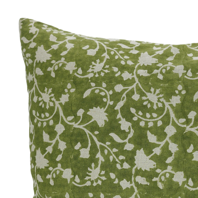 Housse de coussin en lin à imprimé à la main 24 x 24, housse de coussin à motif floral pour le salon, coussin et housse de canapé - HIMACHAL