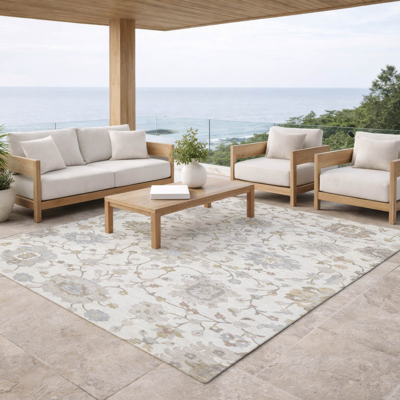 Tapis intérieur / extérieur lavable à la machine Chantille ACN2930 Global, Ivory, 3' x 5'