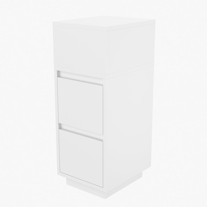 25cm W Solid Wood Bedside Table, White