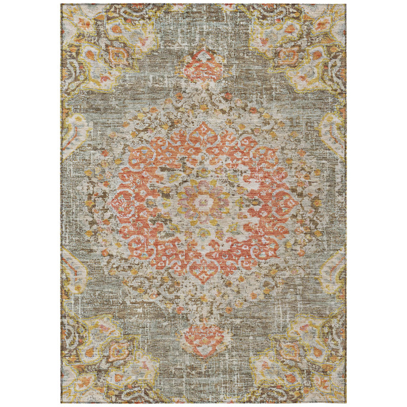 Tapis intérieur / extérieur brun Ornella , 8 pi x 10 pi