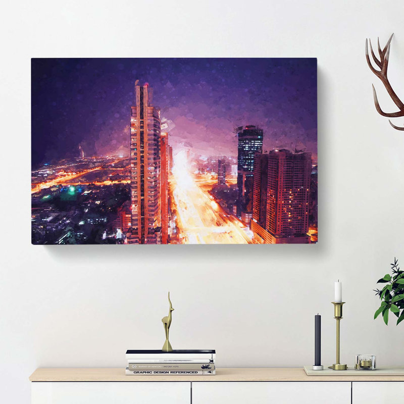 Lights Of Dubai In Abstract - Wrapped Canvas, 50cm H x 76cm W x 3cm D