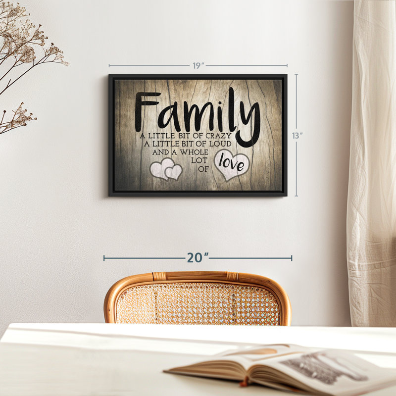 «Family Love Typographie», H 19 po x l 13 po