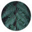 Fougère vert foncé sur fond noir II - Art mural cercle tropical en métal-68853733