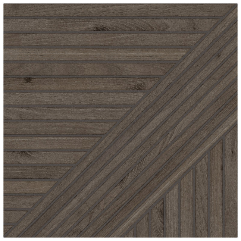 Tangram 17-3/8" x 17-3/8" Porcelain Wook Look Wall & Floor Tile, Walnut