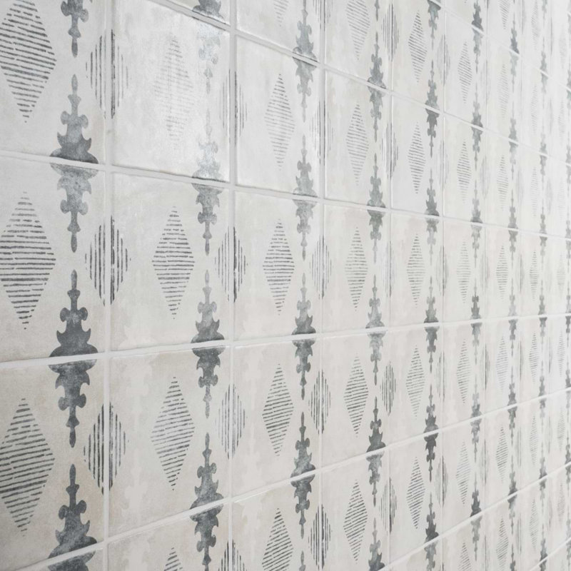 Paula Purroy Talia 5.11 In. X 5.11 In. Matte Ceramic Wall Tile (6.02 Sq. Ft. / Case), Aztec Blue Gray