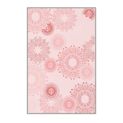 Tapis tissé élégant, 5,6 x 7,5 pieds, 100% polyester, hauteur des poils de 0,3 po | Pois antibactérien, feutre en PVC antidérapant, lavable à la machine | Impression 3D numérique, durable et facile à entretenir - parfaite pour n'importe quelle pièce
