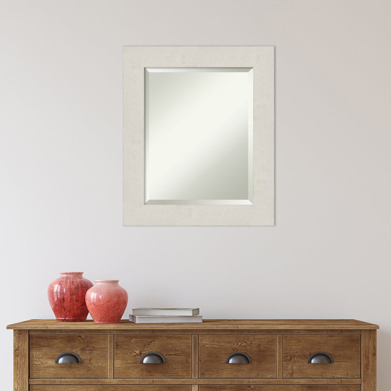 Miroir mural Akhia, 25 po x 21 po, Blanc crème vieilli