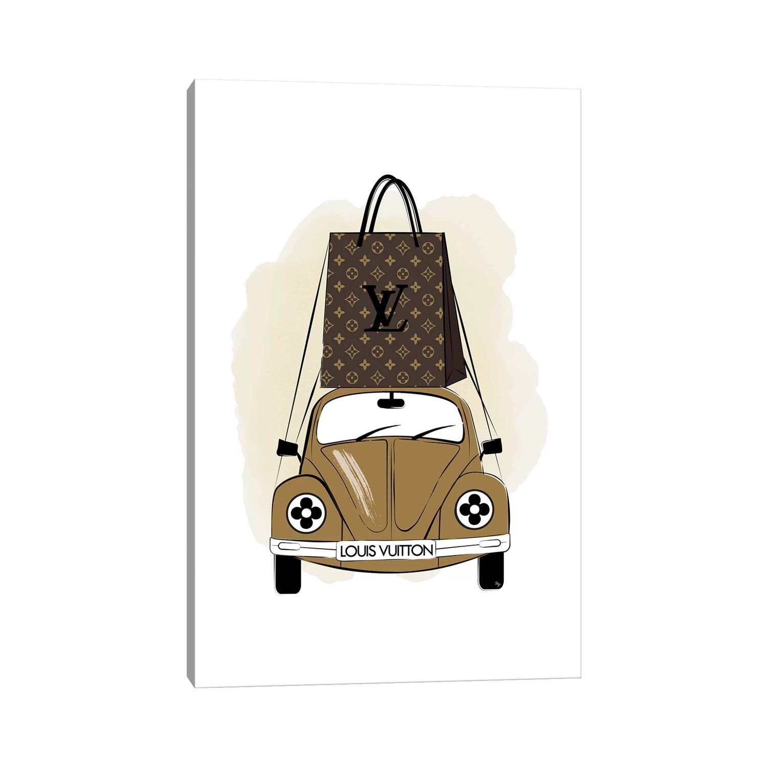 LV Car by Martina Pavlova - Wrapped Canvas Painting Print East Urban Home Size: 12 H x 8 W x 0.75 D