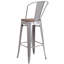 Tabouret de bar ou de comptoir en métal Marian avec dossier et siège en bois Marian-2101696388-2127243145-2101696429