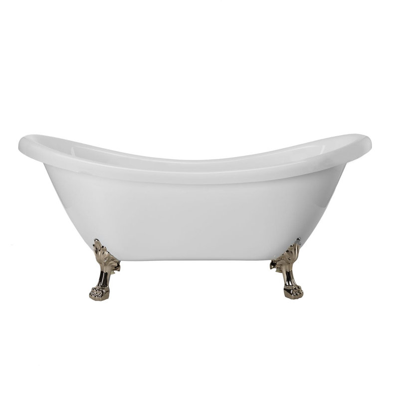 Florence 68.75'' x 28.50'' Soaking Acrylic Bathtub, Polished Nickel