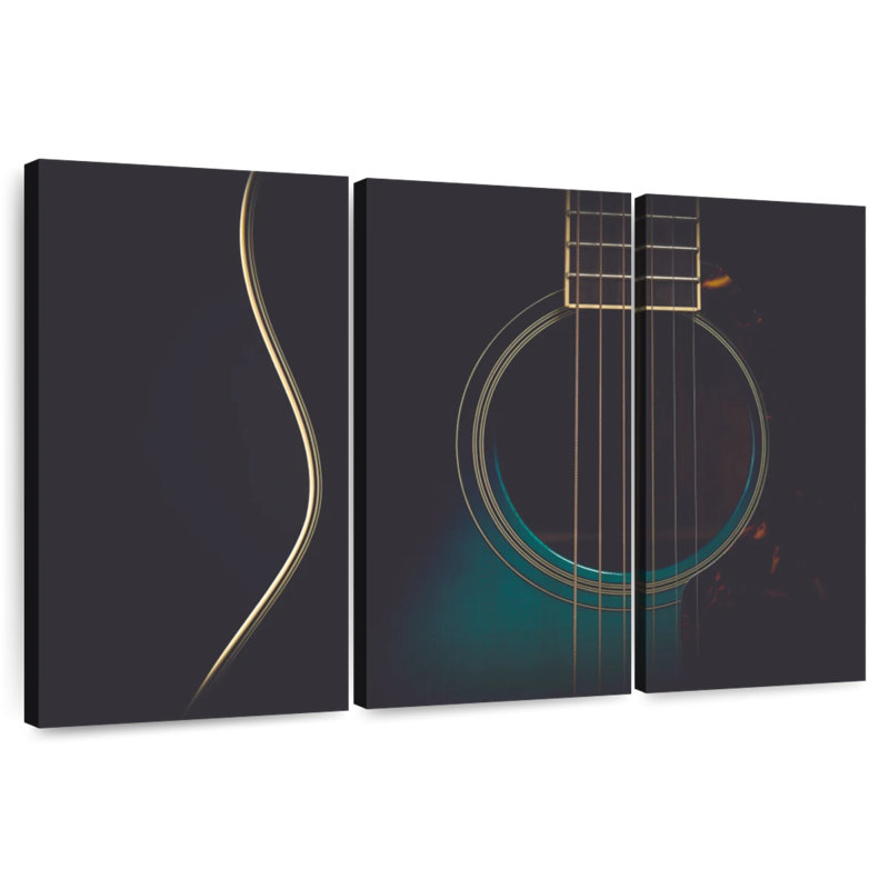 Matte Acoustic Guitar, 32" H x 50" W