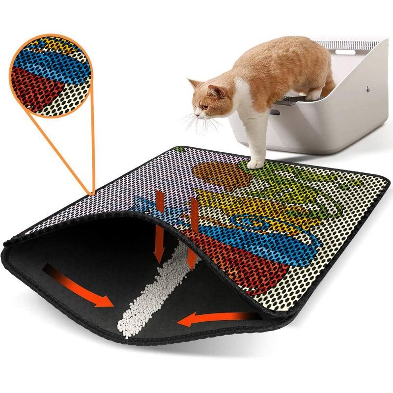 Premium Cat Litter Mat, 18 x 24 inches | 50% PVC / 50% Polyester, Machine Washable & Vacuum Friendly | Durable, Easy-Clean Design for Pet Owners | Protect Your Floors from Litter Messes
