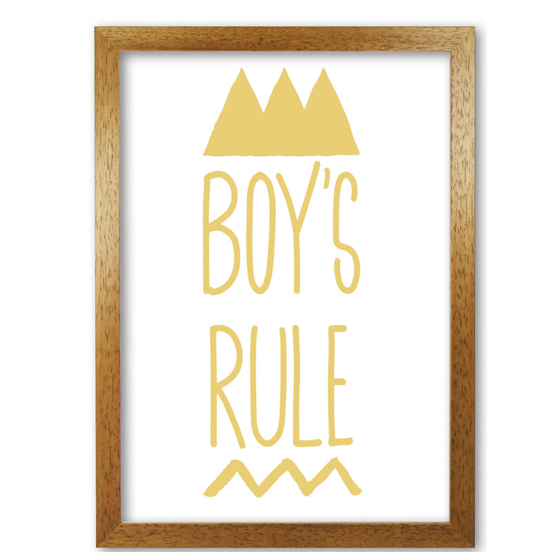 Boys Rule - Print, No Frame, 85 cm H x 60 cm W x 1 cm D