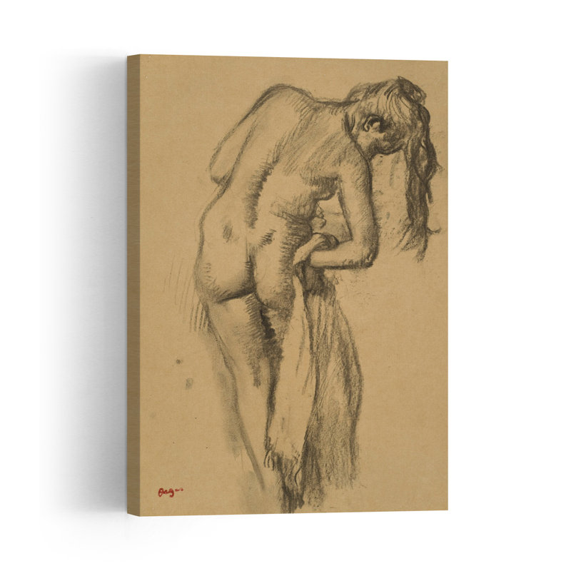 Après le bain, vers 1891-1892. Estampe d'art mural contemporain abstraite impressionniste., H 24 po x l 16 po