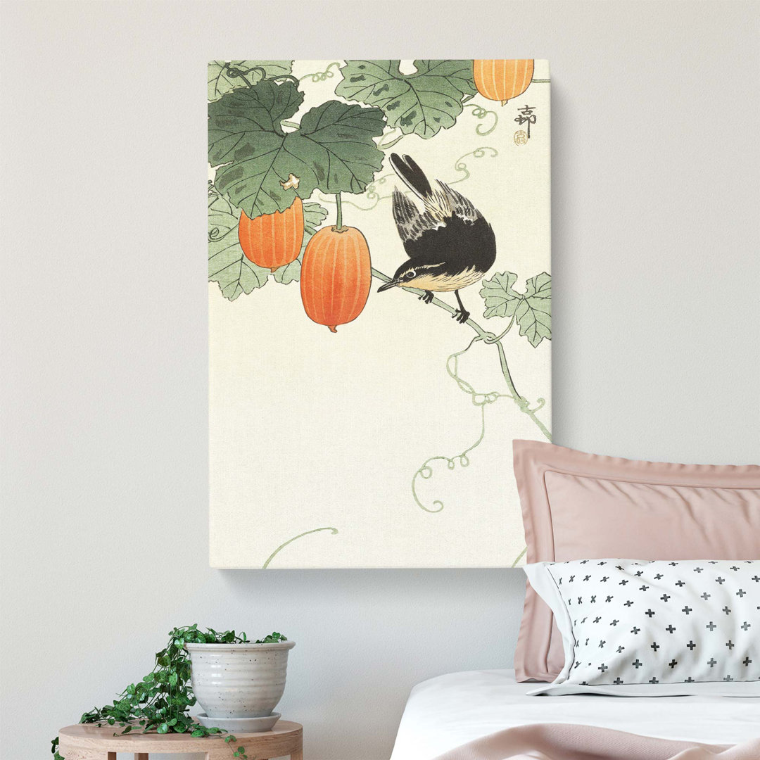 Bird Upon a Branch by Ohara Koson - Wrapped Canvas