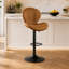 Tabouret de bar pivotant à dossier festonné-560355836