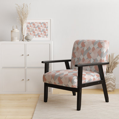 Fauteuil d'appoint rembourré à motif géométrique rayé