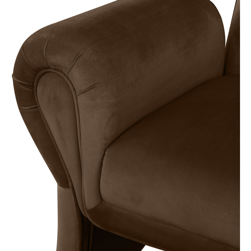 Fleurette 36,5 de large, Velours brun