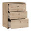 Tekita Modern 3-drawer chest of drawers, small storage cabinet, engineered wood, beige, 54 cm W x 66.3 cm H x 34.8 cm D-391126111