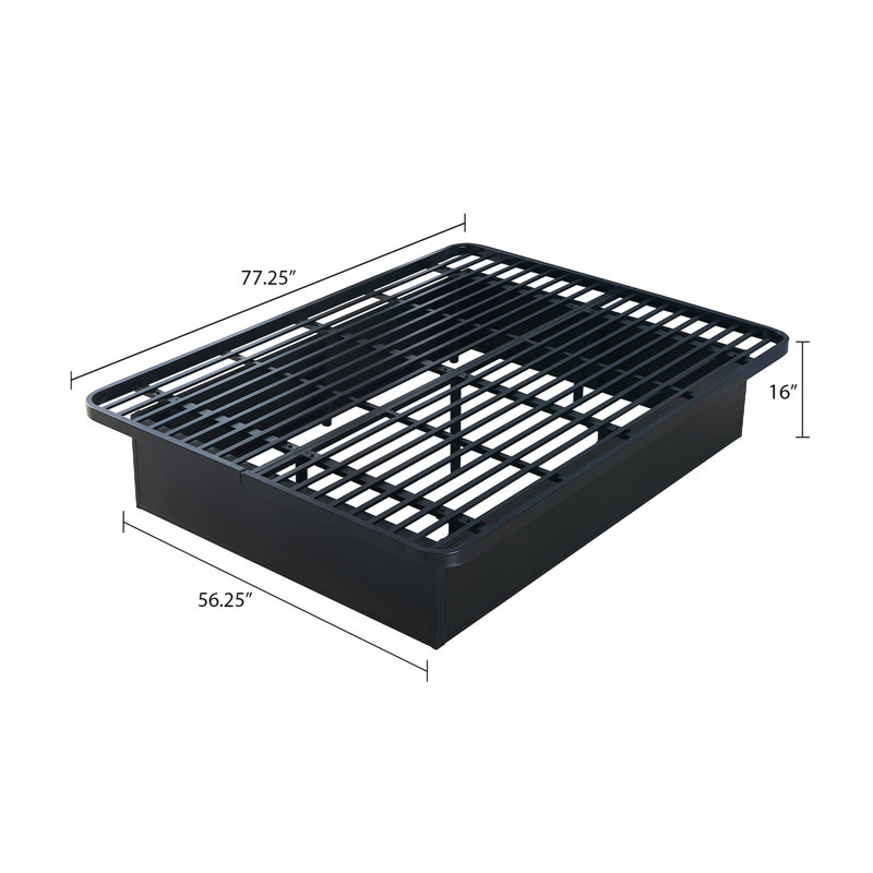 Base de lit en métal noir, 16 po, pour lit double, taille 16 po
