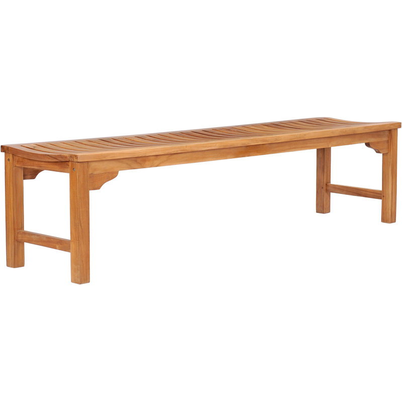 Santa Monica Outdoor Teak Dining Bench, 18" H x 73" W x 20" D