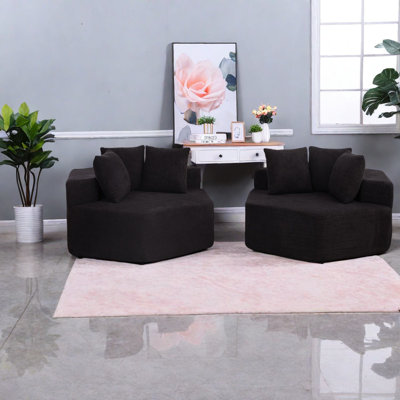 Chaises d'appoint modernes, salon modulaire en chenille de 54 pouces pour le salon