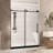 Bathroom Shower Door In American Design, 56 - 60" W X 76" H, 6mm Thick Tempered Glass, Matte Black Stainless Steel Handle, Proof Film, Round Tracks, Water Blocking, Easy To Clean Smooth Sliding,