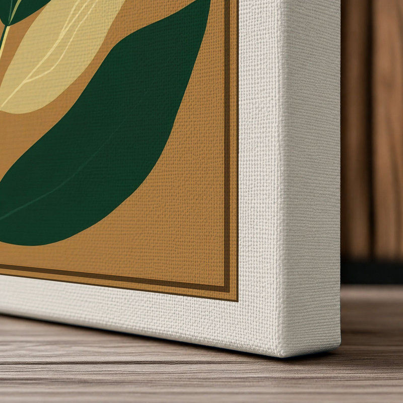 Modern Daisy Botanical - Wrapped Canvas, 24x16 - 61.0 x 40.6 cm, Cream Border