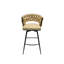 De 2 tabourets de bar bruns. Cuir technique, cadre pivotant à 360 °, siège rembourré pour bars, tavernes, tabourets de restaurant en brun. Tabouret de comptoir Cafés, Fermes