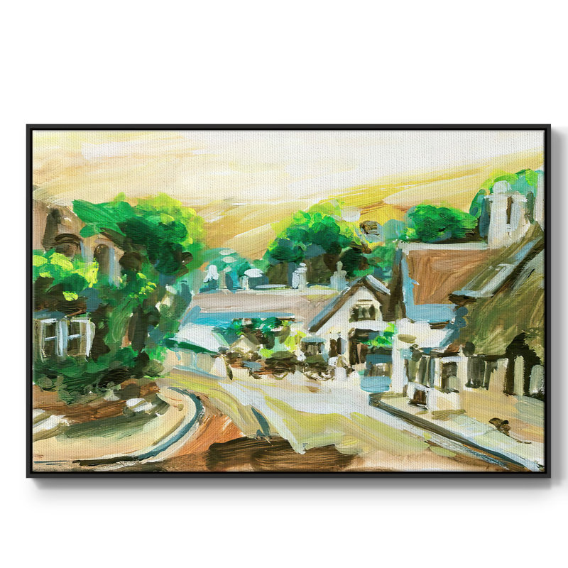 Spring Village II, reproduction d'art sur toile, H 27 po x l 41 po x P 2 po, Noir