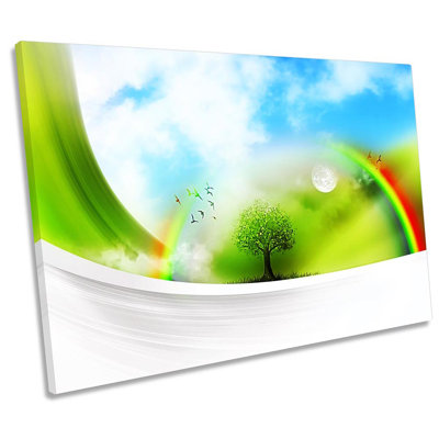 Z5720 Rainbow Landscape Modern - Wrapped Canvas Print