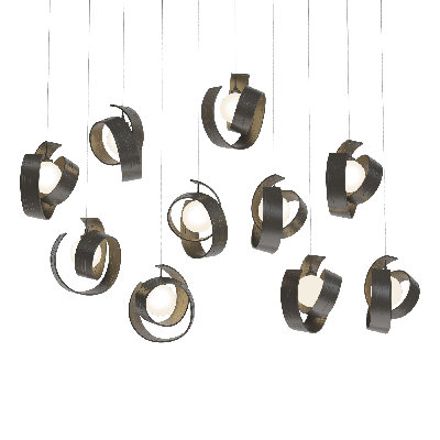 Luminaire suspendu géométrique à 10 lumières pour îlot de cuisine Riza