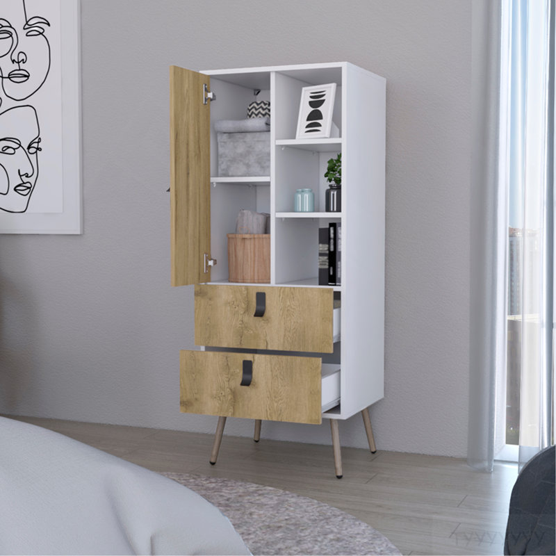 Grande commode Magness, chambre, blanc / Macadamia