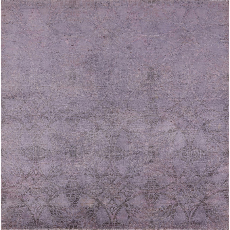 Tapis mauve à motif géométrique Parks, Carré 3 pi