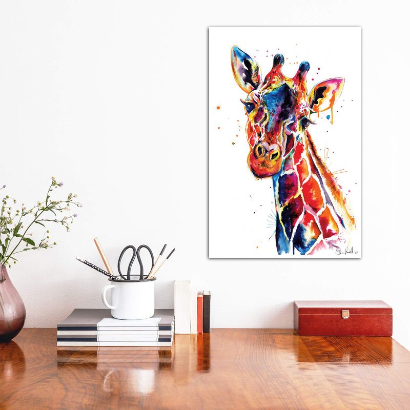 Giraffe by Weekday Best - Wrapped Canvas Painting, 152.5 cm H x 101.5 cm W