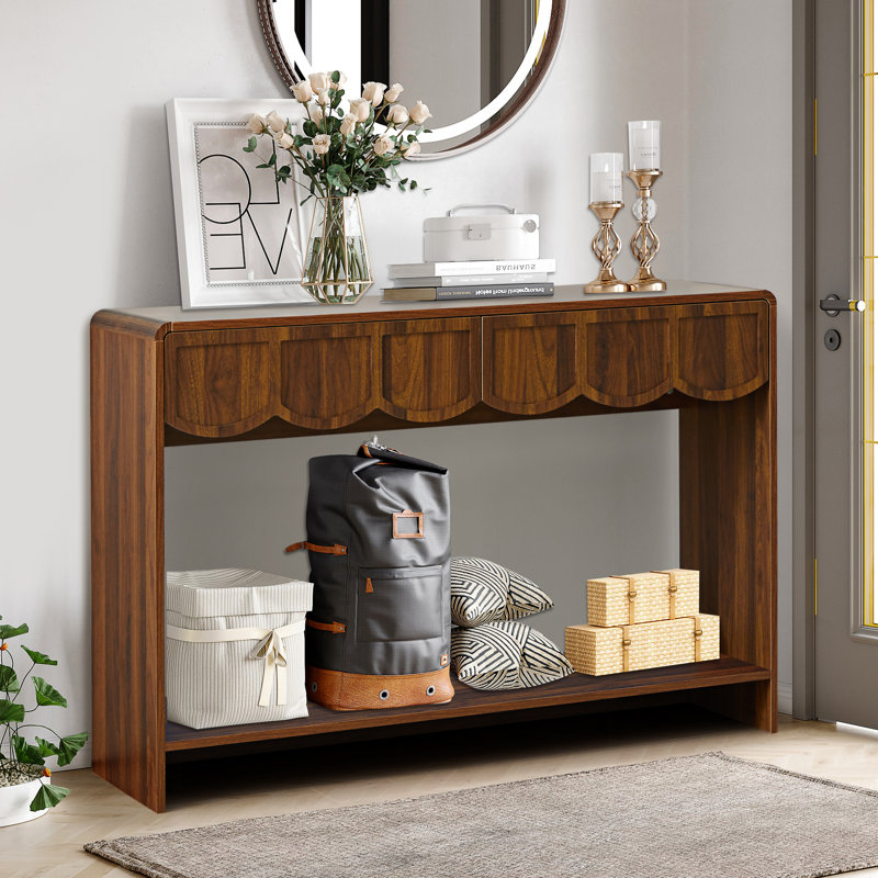 Console Table, Walnut, 31.5" H x 43.31" W x 11.81" D